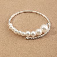 [COD] Naizhu cross-border and womens temperament fashion pearl bracelet popular diamond-studded elastic for women