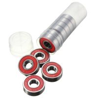 10pcs 608 2RS 8x22x7mm Red Skateboards Wheels ABEC-7 Miniature Shafts Tool Skate Scooter Steel Bearings High Performance Roller