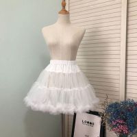 【LZ】✠☈  Saia Tutu Feminina Meninas Curtas com Babados Cor Branca Sólida Fofa Bolha Tutu Saia P Atacado