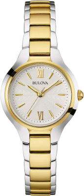 Bulova Classic Quartz Ladies Watch, Stainless Steel Two-Tone Yellow Gold