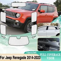 ม่านบังแดดสำหรับ Jeep Renegade 2014 ~ 2023กระจกหน้ารถป้องกันแสงแดด UV ที่บังแดดอุปกรณ์ตกแต่ง2018 2019 2020 2021 2022