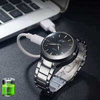 2020 Men Watch Flameless USB Charging es Men Black Tungsten Steel Quartz Wristwatches Gifts for Boyfriend