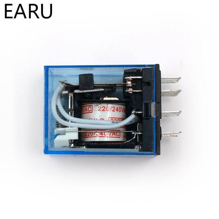 รีเลย์แม่เหล็กไฟฟ้าขนาดเล็ก-my4nj-1ชิ้นขดลวด14pin-5a-4dpdt-dc12v-24โวลต์-ac110v-220โวลต์สวิตช์รีเลย์ไฟ-led-บอกสถานะสีเขียว