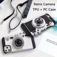 ☼❧ Retro Camera Crossbody Necklace Case For Huawei P30 Mate 30 Pro Nova 5 5i Pro PC amp; Silicone TPU Protector with Shoulder Strap