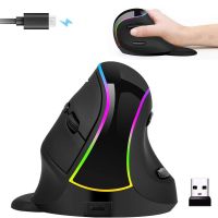 2.4G Wireless RGB Mouse Ergonomic Vertical Mouse 3200DPI Optical USB Computer Mice Gamer With Mouse Pad For Laptop PC Desktop