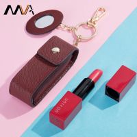 【cw】New Fashion Leather Lipstick Bag Makeup Pouch With Mirror Lipstick Storage Bag Small Luxurious Lipstick Cover ！