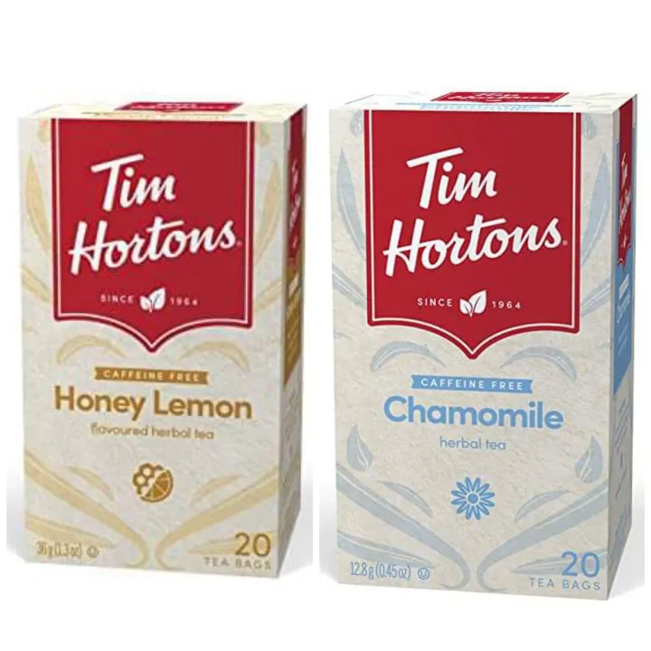 Tim Hortons Tea Chamomile/Green Tea/Honey Lemon Caffeine Free 20 Tea