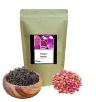 ชากุหลาบ ชาดำกุหลาบ ชากุหลาบ ใบชาอบกลิ่นกุหลาบ ใบชาแท้ ใบชาแท้ blackTea ใบชาดำ ขนาด 100 กรัม