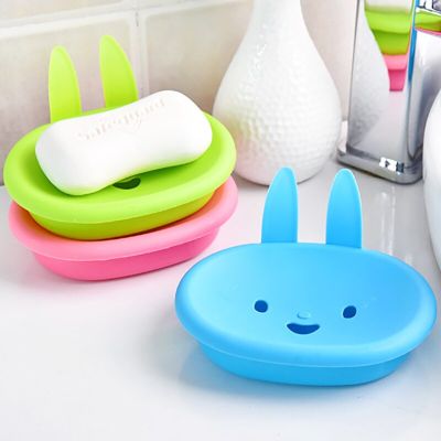 Rabbit Shaped Handmade Soap Holder Box Travel Portable Lid Water Filtration Dish Drainage Layer Storage Bathroom Accessories Soap Dishes