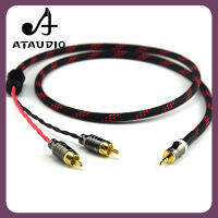 ATAUDIO Hifi Canare 3.5มม. ถึง2RCA แอมพลิฟายเออร์พีซีโทรศัพท์มือถือตัวเชื่อมต่อสาย RCA แจ็ค3.5คุณภาพสูง