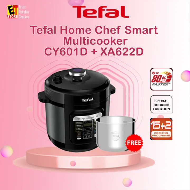 Tefal Home Chef Smart Multicooker (Pressure Cooker) with Inner Pot, CY601D+XA622D