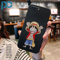 การ์ตูนวันพีชเคสโทรศัพท์ Luffy สำหรับ VIVO Y22 Y22S Y35 Y50 Y30 Y30i Y51 Y31 Y85 Y91C Y93 Y95 Y91แฟชั่นกันกระแทกขอบตรงเคสป้องกัน TPU