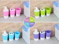 ✢ Colorful bathroom accessories Soap Dispens Toothbrush Holders tooth cup bathroom set banheiro criativo