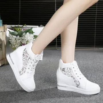 White high heels with on sale platform