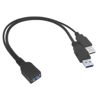 USB 3.0 Male / Female to Dual USB Female / Male Extra Power Data Y Extension Cable for 2.5 Mobile Hard Disk