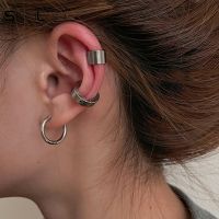 Sindlan 3Pcs Punk Silver Color Ear Cuffs for Women Men Fake Piercing Stainless Steel Couple Emo 2021 Za Fashion Jewelry Aretes