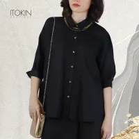 ITOKIN เสื้อเชิ้ตลินินทรงหลวม W5B008