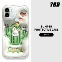 เคสโทรศัพท์มีลายคลื่น YBD สำหรับ Redmi A1 Plus A1+ A2 PLus A2+ 4G 2022 Xiaomi POCO C50 ต้นกระบองเพชรน่ารักและลายกระต่ายวัสดุซิลิโคนกล้องคุ้มครองเต็มรูปแบบ