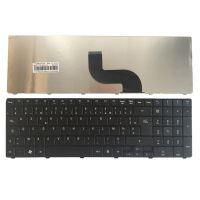 แป้นพิมพ์โน้ตบุ้คฝรั่งเศสสำหรับ Acer Aspire 5810 5536กรัม5738Z 5810T 5739 5338 5410T 5538 5542 5538กรัม5542กรัม7560 7560กรัม7739 FR สีดำ