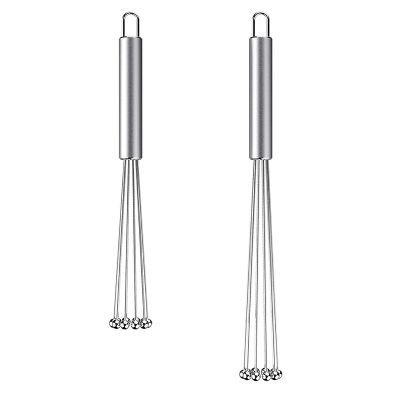 2 Pcs Stainless Steel Ball Whisk Wire Egg Whisk Set Suitable for Kitchen Cooking, Stirring, Whisking, Beating