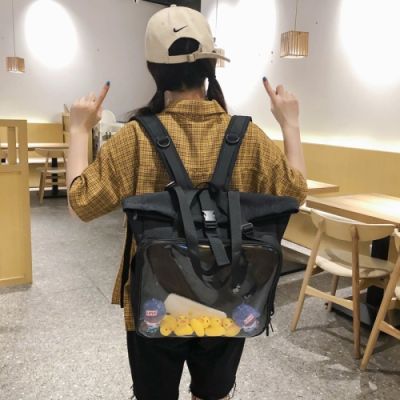 Women Clear Big Ita bag Backpack With Ducks Large Display Layer School-Bag Backpack Girls ItaBag Sac 15.6 Inch Laptop H222