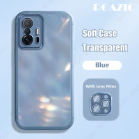 ROAZIC เคสโทรศัพท์ฟิลม์นิรภัยสำหรับเลนส์สำหรับ Xiaomi Mi 11T 5G/Xiaomi Mi 11T Pro 5G แผ่นฝาหลังใสชุบ TPU นิ่มใสปลอกกันกระแทก