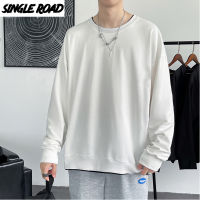 Single Road Cotton Mens Crewneck Sweatshirt Men Women Uni Blank Vintage Oversized Streetwear Casual Pullover Hoodie Couple