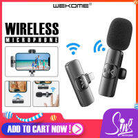 ไมโครโฟนไร้สาย 2.4GHz ไมโครโฟน WEKOME รุ่นV30 Wriless Microphone สำหรับการบันทึกสมาร์ทโฟน ไมค์+ตัวรับสัญญาน ไมโครโฟนหนีบปกเสื้อ ลดเสียงรบกวน ขนาดมินิ