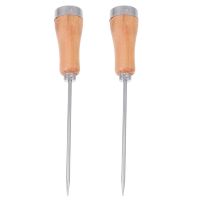 2PCS Ice Picker with Safety Wooden Handle Stainless Steel Ice Tools Ice Cream Maker Bar Cocktail Tools for Kitchen Tools