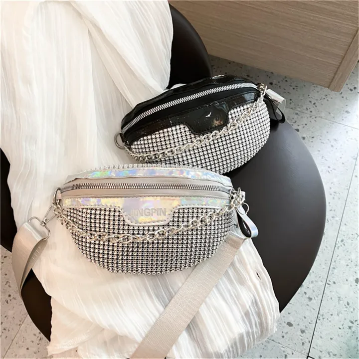 diamond-filled-handbags-small-waist-bags-sequined-handbags-colorful-handbags-chain-handbags-korean-style-handbags
