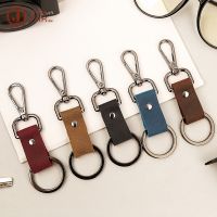 [COD] chain leather key ring top layer cowhide car pendant