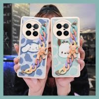 Liquid silicone shell cute Phone Case For VIVO X90 Pro+ 5G/X90 Pro Plus/V2227A Nordic wind Back Cover imitation leather