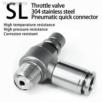 ✕♘○ SL8-02 304 stainless steel pneumatic quick coupling control accelerating valve cylinder throttle valve M5 M6 1/8 quot;1/4 quot; 3/8 quot;1/2 quot;