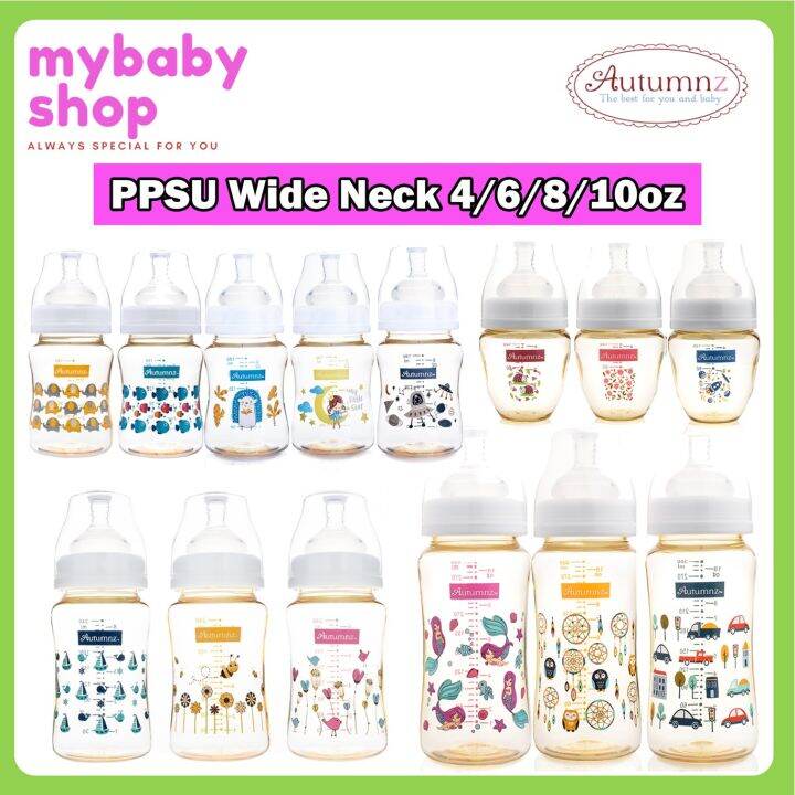 Autumnz PPSU Wide Neck BPA Free Feeding Bottle 4oz/6oz/8oz/10oz Single