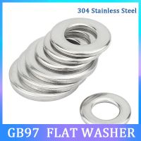 1-50PCS 304 Stainless Steel GB97 Flat Washer Plain Gasket M1.6 M2 M2.5 M3 M4 M5 M6 M8 M10 M12 M14 M16 M18-M30 Flat Metal Washer Coil Springs