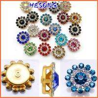 HESONG 10PCS 14mm งานฝีมือ DIY รูปดอกไม้ เครื่องประดับหมวก ที่เป็นประกาย หินแก้วคริสตัล ตกแต่งเสื้อผ้า ปุ่ม พลอยเทียม