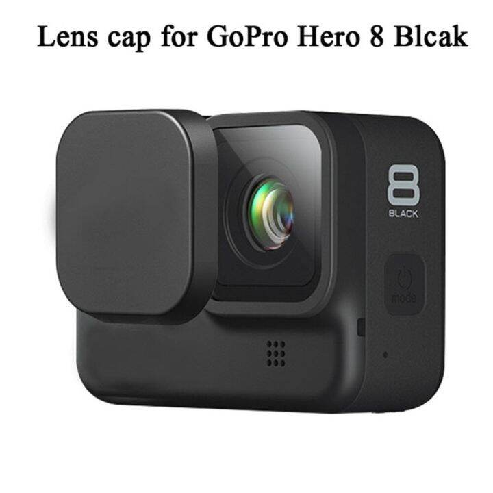 เคสซิลิโคนป้องกันสำหรับ-gopro-hero-8กระจกนิรภัยสีดำอุปกรณ์ป้องกันหน้าจอเลนส์ติดฟิล์มฝาปิดสำหรับ-go-pro-8