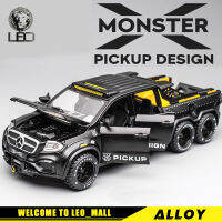 LEO 1:28Benz X-Class EXY 6X6 Sound &amp; Light Effect 6 Doorsสามารถเปิดได้Diecast Alloyโมเดลรถยนต์ของเล่นสำหรับเด็กผู้ชายของเล่นสำหรับรถเด็กสำหรับรถเด็กของเล่นราคาถูก