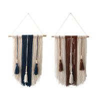 Boho M Acrame พู่พรมแขวนงานฝีมือตกแต่งผนังศิลปะเครื่องประดับสำหรับบ้านห้องนอนห้องนั่งเล่นตกแต่ง