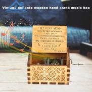 Retro Wood Hand Cranked Music Box Carved Kid Child Birthday Gift Home Decor