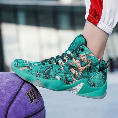 Mandarin Duck Sneakers-Mandarin Duck Couple Youth Trend Sports Shoes Slam Dunk Totem Basketball Shoes Non-Slip Lightweight Leisure Large Size Parent-Child