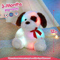 Single Eye Dog LED Light ตุ๊กตาของเล่นตุ๊กตาสีขาวอ่อนที่มีสีสันวันเกิดของขวัญ Plush สัตว์สำหรับหญิง Luminous เรืองแสงของเล่น ~