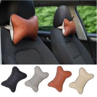 Car Neck Pillow Pu Leather 1pcs Pack Headrest For Head Pain Relief Filled Fiber Universal Car Head Pillow Holder Car Accessories Seat Cushions