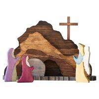 Halloween Day Decorations Religious - Resurrection Scene Wooden Nativity Set Wooden Manger Creche Nativity Scene