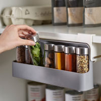 Home Kitchen Self-adhesive Wall-mounted Under-Shelf Spice Organizer Spice Bottle Storage Rack Kitchen Supplies Storage In Stock