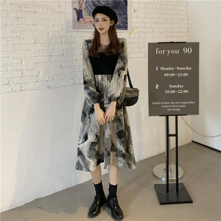 new-style-a-line-skirt-in-spring-and-autumn-of-2022-women-aged-18-35-with-retro-stitching-tie-dyed-long-sleeved-dress