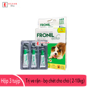 Fronil Extra nhỏ gáy hết ve rận, bọ chét cho chó (size 2-10kg) (VMD) - Hộp 3 tuyp. ( 3 tubes. Full box)