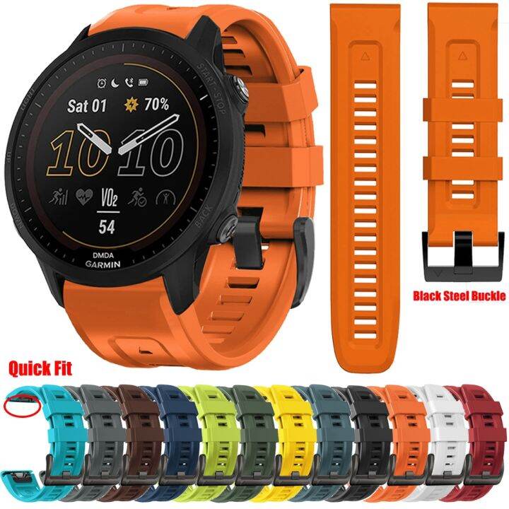 {TATLLr} 26 22mm Quick Fit Silicone Strap For Garmin Forerunner 955 745