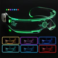 LED Light Up Glasses Colorful Luminous Glasses With 7 Colors For Halloween Cyberpunk Party Bar KTV Costume Cosplay Supplies