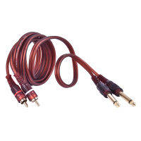 {CTTC} 1.5M CABLE, Dual RCA MALE TO Dual 6.35mm 1/4 inch MALE Mixer Audio CABLE